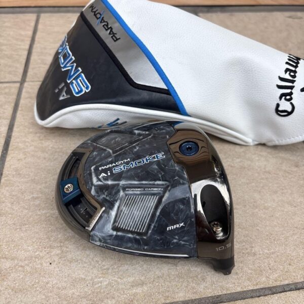 Callaway Paradigm Ai Smoke Max Driver Head 10.5 with Cover, Minimal Sole Wear.